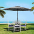 Instahut Outdoor Umbrella 3m Base Beach Pole Garden Tilt Sun Patio UV Charcoal-Home & Garden > Shading-PEROZ Accessories