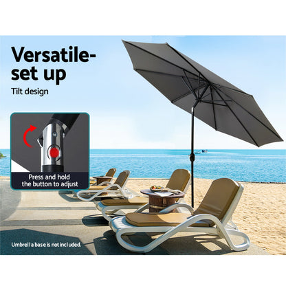 Instahut Outdoor Umbrella 3m Umbrellas Garden Beach Tilt Sun Patio Deck Shelter-Home &amp; Garden &gt; Shading-PEROZ Accessories