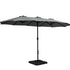 Instahut Outdoor Umbrella Beach Twin Base Stand Garden Sun Shade Charcoal 4.57m-Home & Garden > Shading-PEROZ Accessories