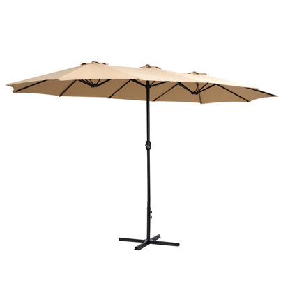 Instahut Outdoor Umbrella Twin Umbrella Beach Stand Base Garden Sun Shade 4.57m-Home &amp; Garden &gt; Shading-PEROZ Accessories