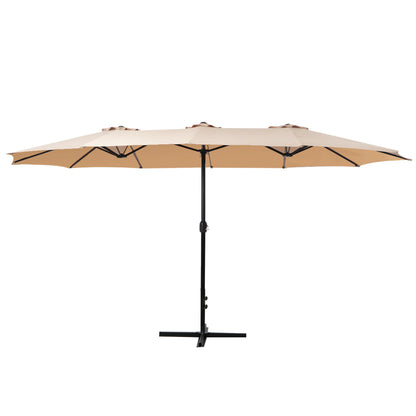 Instahut Outdoor Umbrella Twin Umbrella Beach Stand Base Garden Sun Shade 4.57m-Home &amp; Garden &gt; Shading-PEROZ Accessories