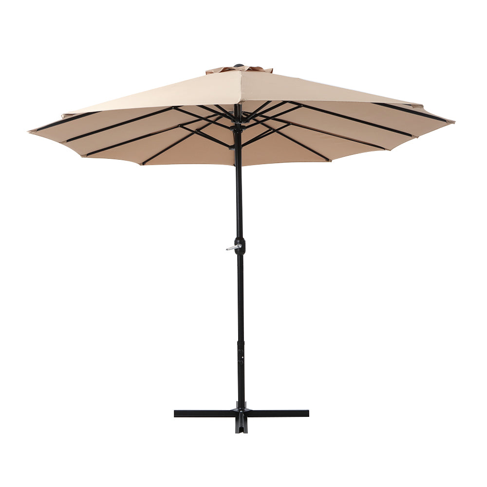 Instahut Outdoor Umbrella Twin Umbrella Beach Stand Base Garden Sun Shade 4.57m-Home &amp; Garden &gt; Shading-PEROZ Accessories