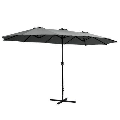 Instahut Outdoor Umbrella Twin Umbrellas Beach Stand Garden Base Sun Patio 4.57m-Home &amp; Garden &gt; Shading-PEROZ Accessories