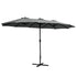 Instahut Outdoor Umbrella Twin Umbrellas Beach Stand Garden Base Sun Patio 4.57m-Home & Garden > Shading-PEROZ Accessories