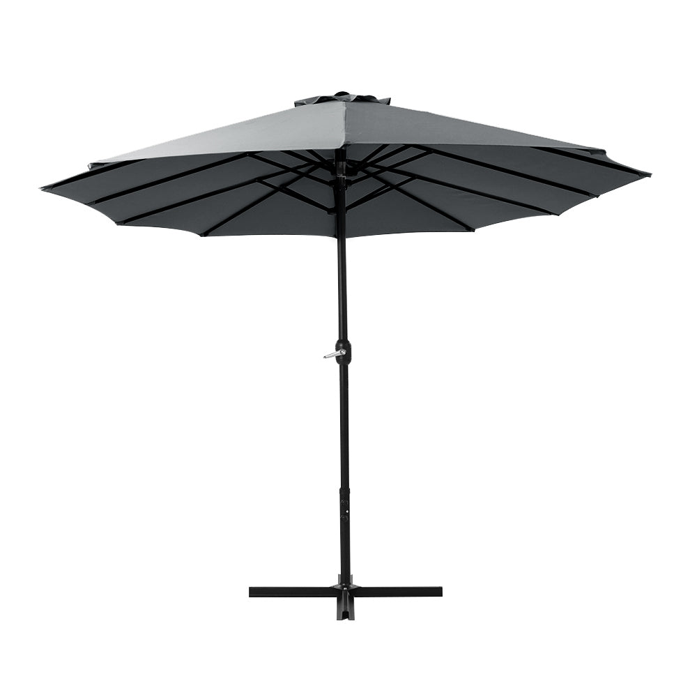 Instahut Outdoor Umbrella Twin Umbrellas Beach Stand Garden Base Sun Patio 4.57m-Home &amp; Garden &gt; Shading-PEROZ Accessories