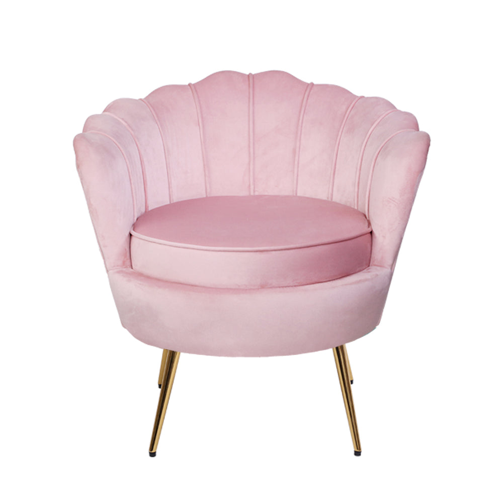 Artiss Armchair Lounge Chair Accent Armchairs Retro Single Sofa Velvet Pink-Furniture &gt; Living Room - Peroz Australia - Image - 4