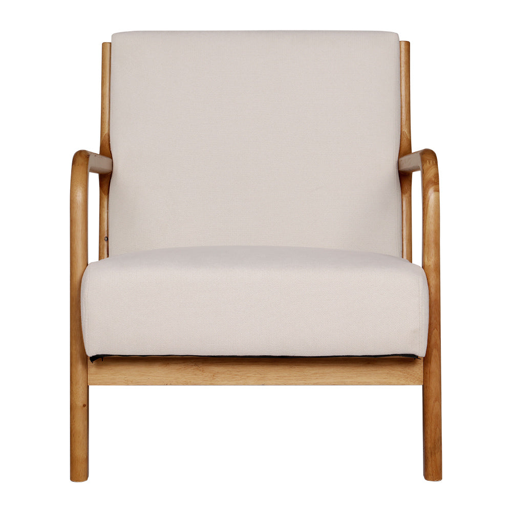 Artiss Armchair Lounge Chair Accent Armchairs Couch Sofa Bedroom Beige Wood-Armchair - Peroz Australia - Image - 4