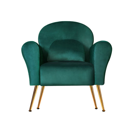 Artiss Armchair Lounge Chair Accent Armchairs Chairs Sofa Green Cushion Velvet-Armchairs - Peroz Australia - Image - 4