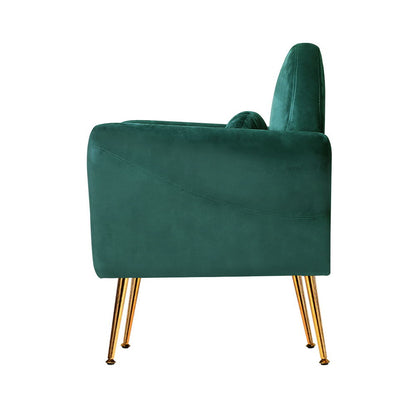 Artiss Armchair Lounge Chair Accent Armchairs Chairs Sofa Green Cushion Velvet-Armchairs - Peroz Australia - Image - 5