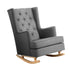 Artiss Rocking Armchair Feeding Chair Linen Fabric Armchairs Lounge Retro Grey-Furniture > Living Room - Peroz Australia - Image - 1