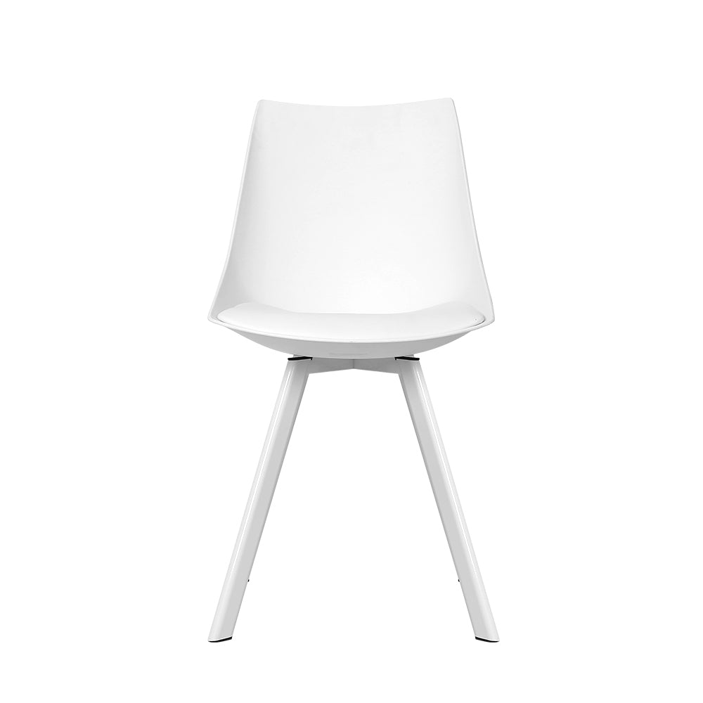 Artiss Set of 2 Lylette Dining Chairs Cafe Chairs PU Leather Padded Seat White-Dining Chairs - Peroz Australia - Image - 6