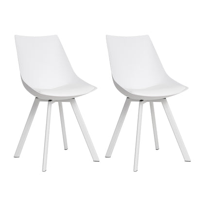 Artiss Set of 2 Lylette Dining Chairs Cafe Chairs PU Leather Padded Seat White-Dining Chairs - Peroz Australia - Image - 1