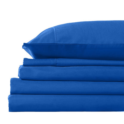 Royal Comfort 2000TC 3 Piece Fitted Sheet and Pillowcase Set Bamboo Cooling - Queen - Royal Blue-Home &amp; Garden &gt; Bedding-PEROZ Accessories