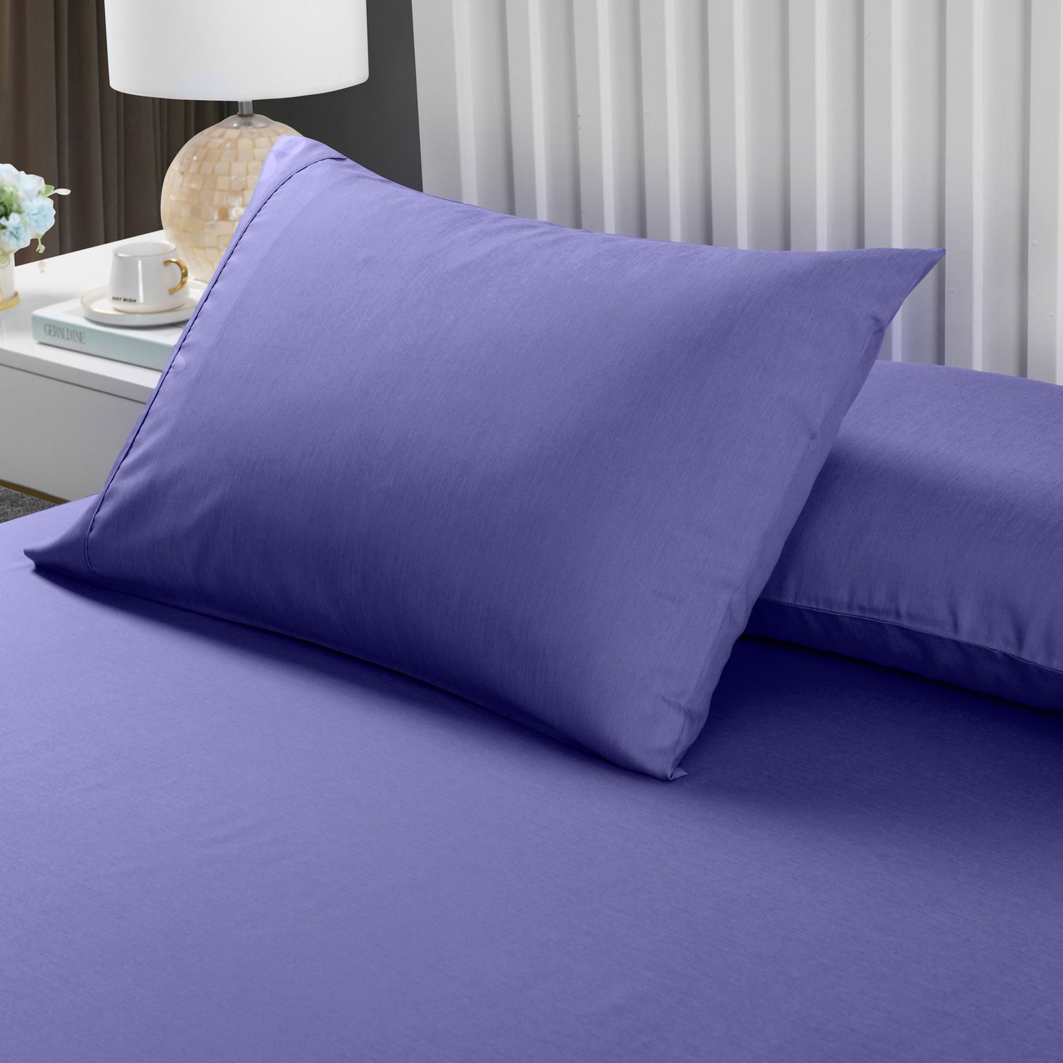 Royal Comfort 2000TC 3 Piece Fitted Sheet and Pillowcase Set Bamboo Cooling - Queen - Royal Blue-Home &amp; Garden &gt; Bedding-PEROZ Accessories