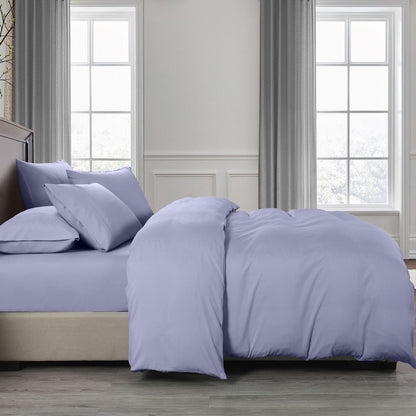 Royal Comfort 2000TC 6 Piece Bamboo Sheet &amp; Quilt Cover Set Cooling Breathable - King - Lilac Grey-Bed Sheets-PEROZ Accessories