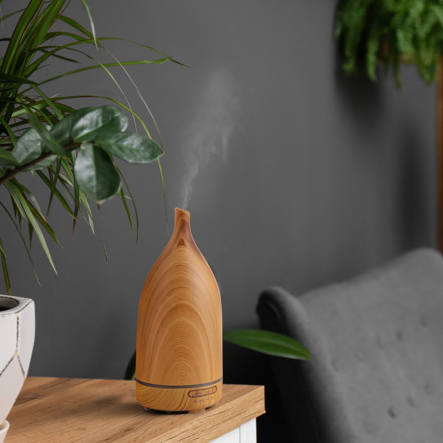 Milano Decor Aroma Diffuser 100ml Ultrasonic Humidifier Purifier And 3 Pack Oils - Light Wood-Aroma Diffusers &amp; Humidifiers-PEROZ Accessories