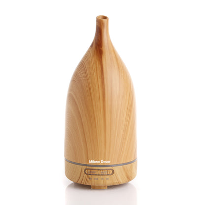 Milano Decor Aroma Diffuser 100ml Ultrasonic Humidifier Purifier And 3 Pack Oils - Light Wood-Aroma Diffusers &amp; Humidifiers-PEROZ Accessories