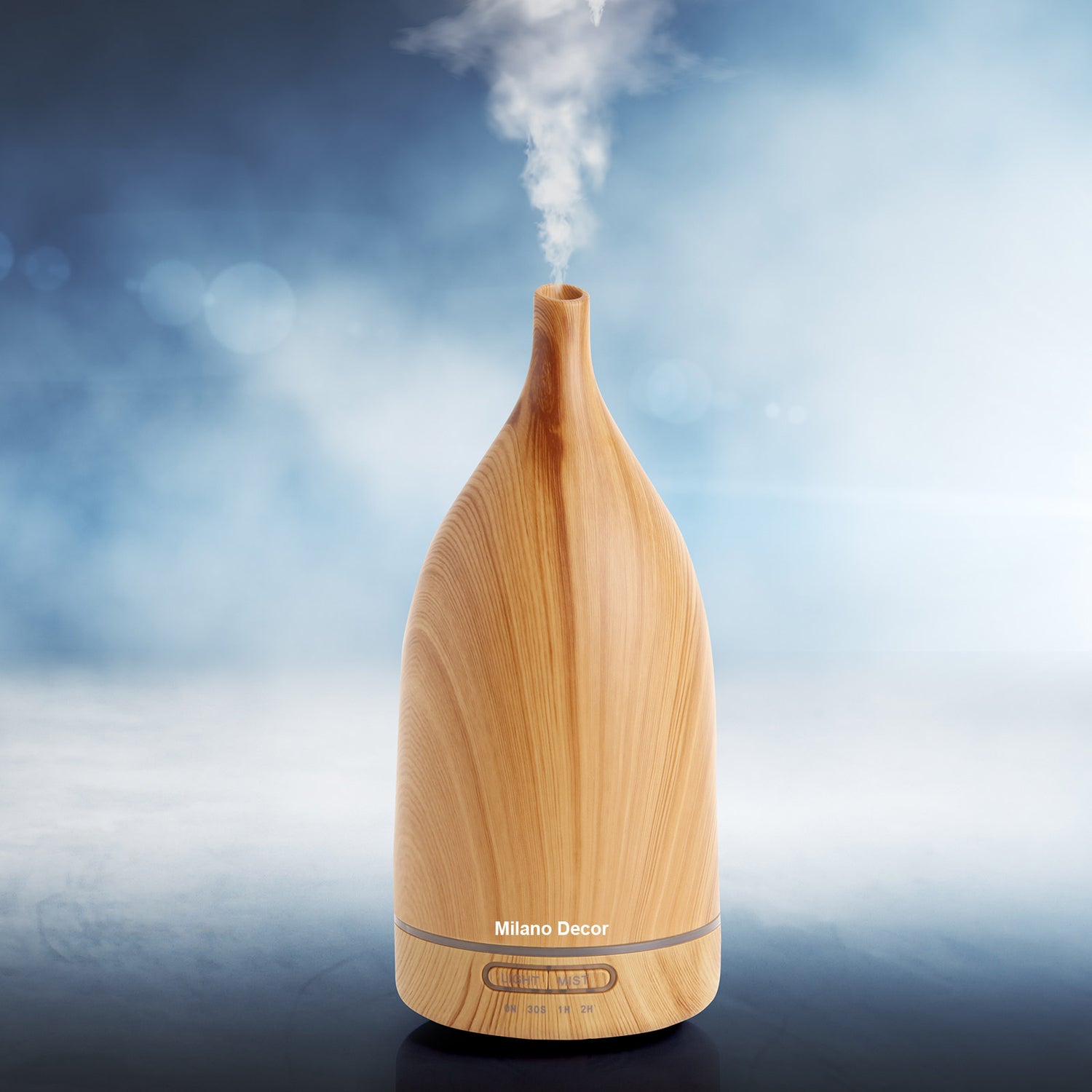 Milano Decor Aroma Diffuser 100ml Ultrasonic Humidifier Purifier And 3 Pack Oils - Light Wood-Aroma Diffusers &amp; Humidifiers-PEROZ Accessories