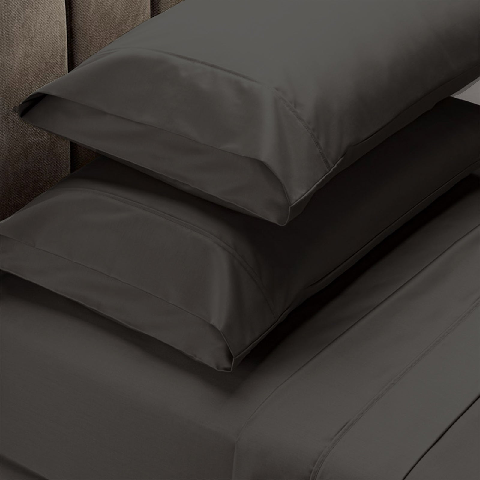 Royal Comfort 4 Piece 1500TC Sheet Set And Goose Feather Down Pillows 2 Pack Set - King - Dusk Grey-Home &amp; Garden &gt; Bedding-PEROZ Accessories