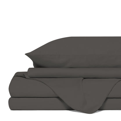 Royal Comfort 4 Piece 1500TC Sheet Set And Goose Feather Down Pillows 2 Pack Set - King - Dusk Grey-Home &amp; Garden &gt; Bedding-PEROZ Accessories