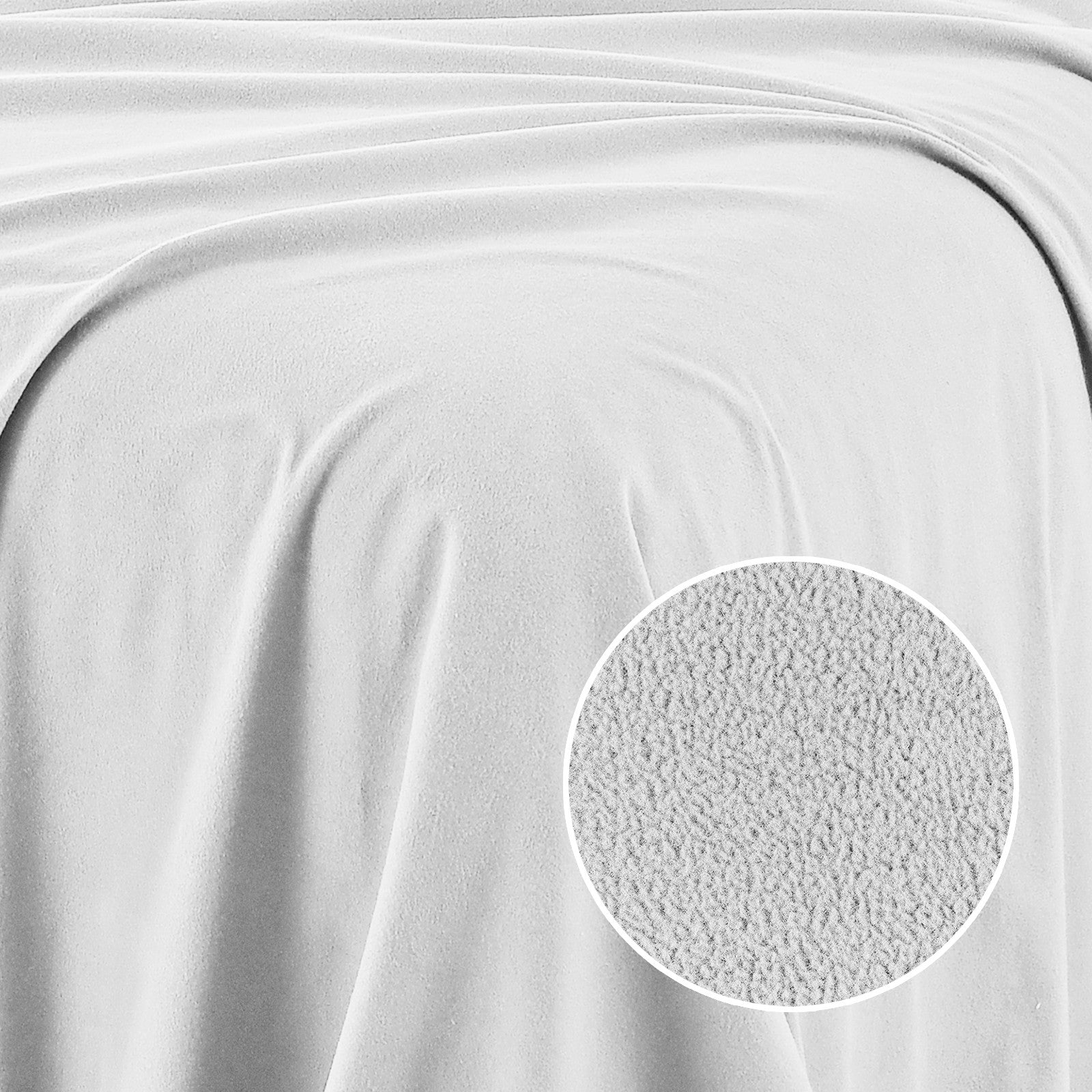 Royal Comfort Polar Fleece Flannel Sheet Set Ultra Soft Plush Cozy - Double - White-Bed Sheets-PEROZ Accessories