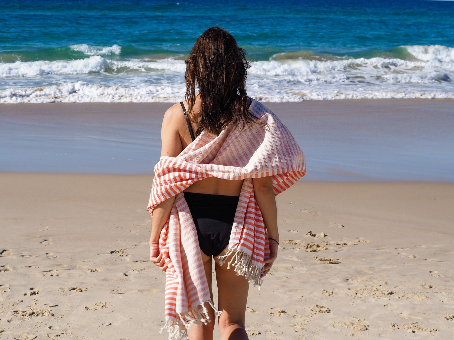 PORTSEA TURKISH COTTON TOWEL - CORAL-Outdoor &gt; Picnic-PEROZ Accessories