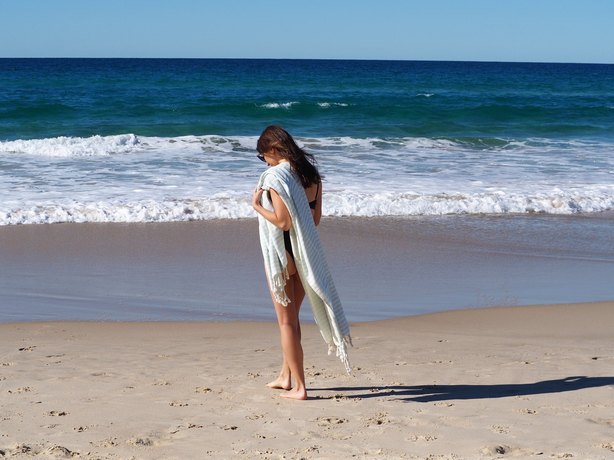 PORTSEA TURKISH COTTON TOWEL - SEAFOAM-Outdoor &gt; Picnic-PEROZ Accessories