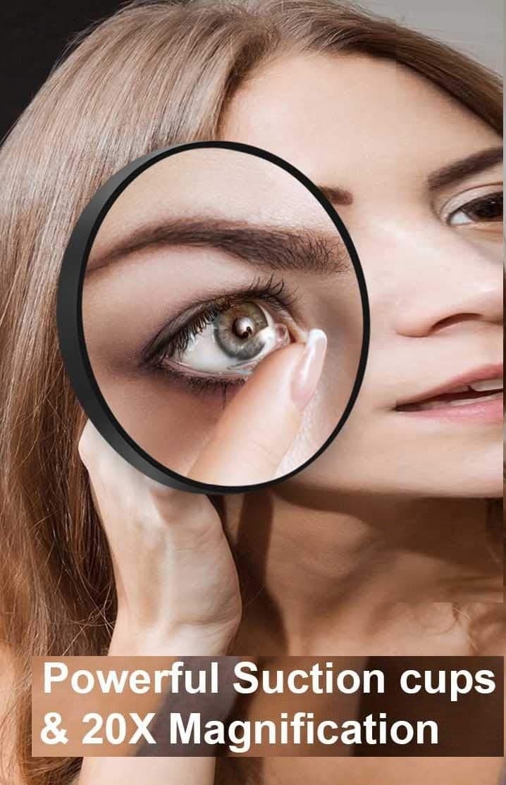 20X Magnifying Mirror and Eyebrow Tweezers Kit for Travel-Health &amp; Beauty &gt; Makeup Mirrors-PEROZ Accessories