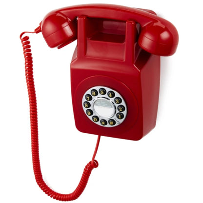 GPO 746 Retro Wall Mount Rotary Push Button Home Phone Landline Classic Red-Home &amp; Garden &gt; Home &amp; Garden Others-PEROZ Accessories