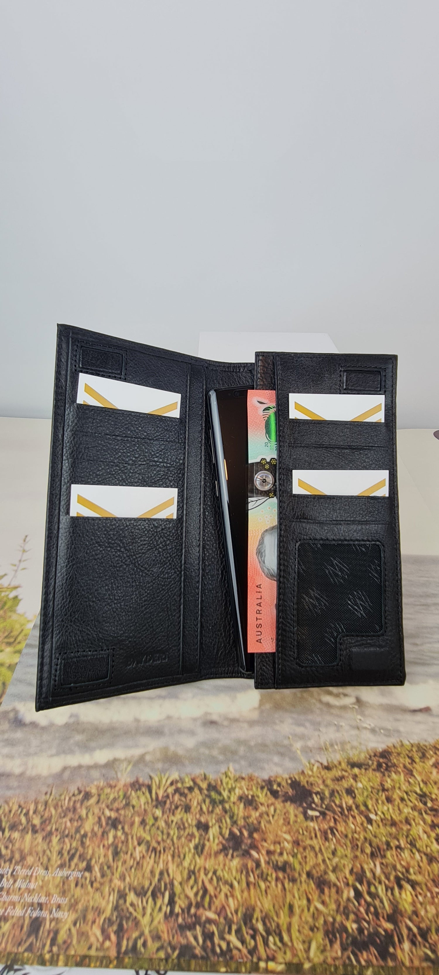 Leather Phone Wallet - Black-Phone Cases-PEROZ Accessories