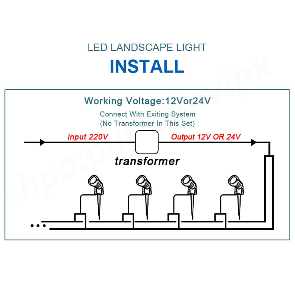 10PCS LED Spotlights Landscape Warm light Lamp Waterproof Outdoor Garden Yard 12V-Home &amp; Garden &gt; Lighting-PEROZ Accessories