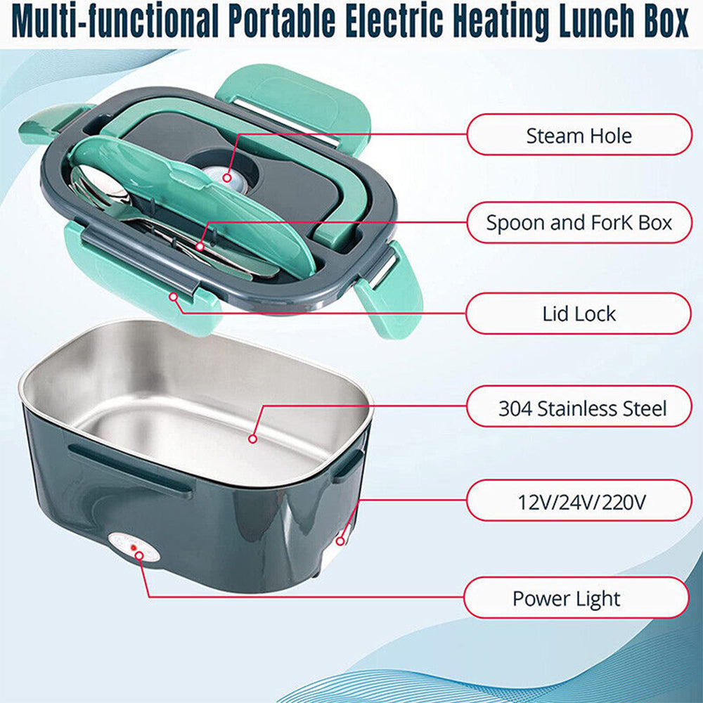 Electric Lunch Box Food Warmer Portable Leakproof Food Heater Car Home Picnic-Home &amp; Garden &gt; Kitchenware-PEROZ Accessories