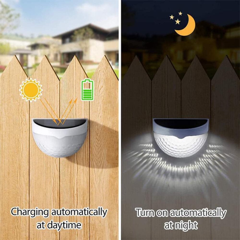 4PCS Solar Powered LED Wall Lights Door Fence Lights Outdoor Garden Lamp Light-Home &amp; Garden &gt; Garden Lights-PEROZ Accessories