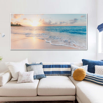 40cmx80cm Ocean and Beach White Frame Canvas-Home &amp; Garden &gt; Wall Art-PEROZ Accessories