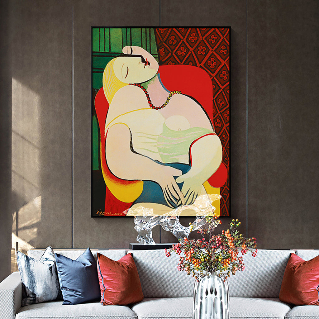 50cmx70cm The dream by Pablo Picasso Gold Frame Canvas Wall Art-Home &amp; Garden &gt; Wall Art-PEROZ Accessories