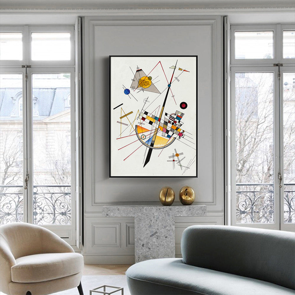 50cmx70cm Delicate Tension By Wassily Kandinsky Black Frame Canvas Wall Art-Home &amp; Garden &gt; Wall Art-PEROZ Accessories