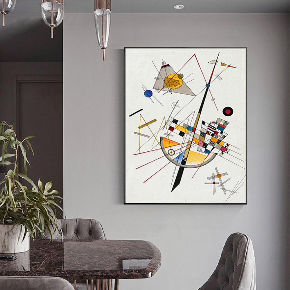 70cmx100cm Delicate Tension By Wassily Kandinsky Black Frame Canvas Wall Art-Home &amp; Garden &gt; Wall Art-PEROZ Accessories