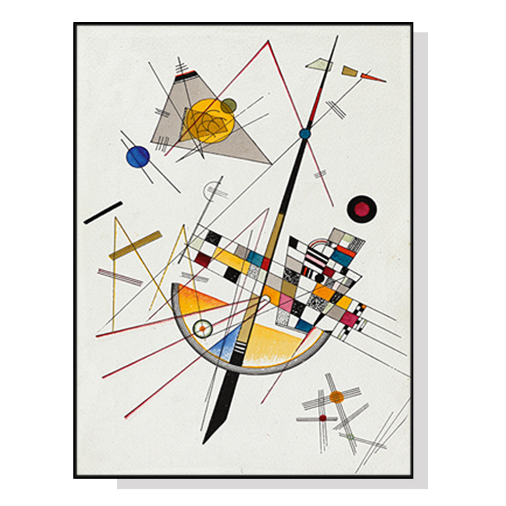 70cmx100cm Delicate Tension By Wassily Kandinsky Black Frame Canvas Wall Art-Home &amp; Garden &gt; Wall Art-PEROZ Accessories