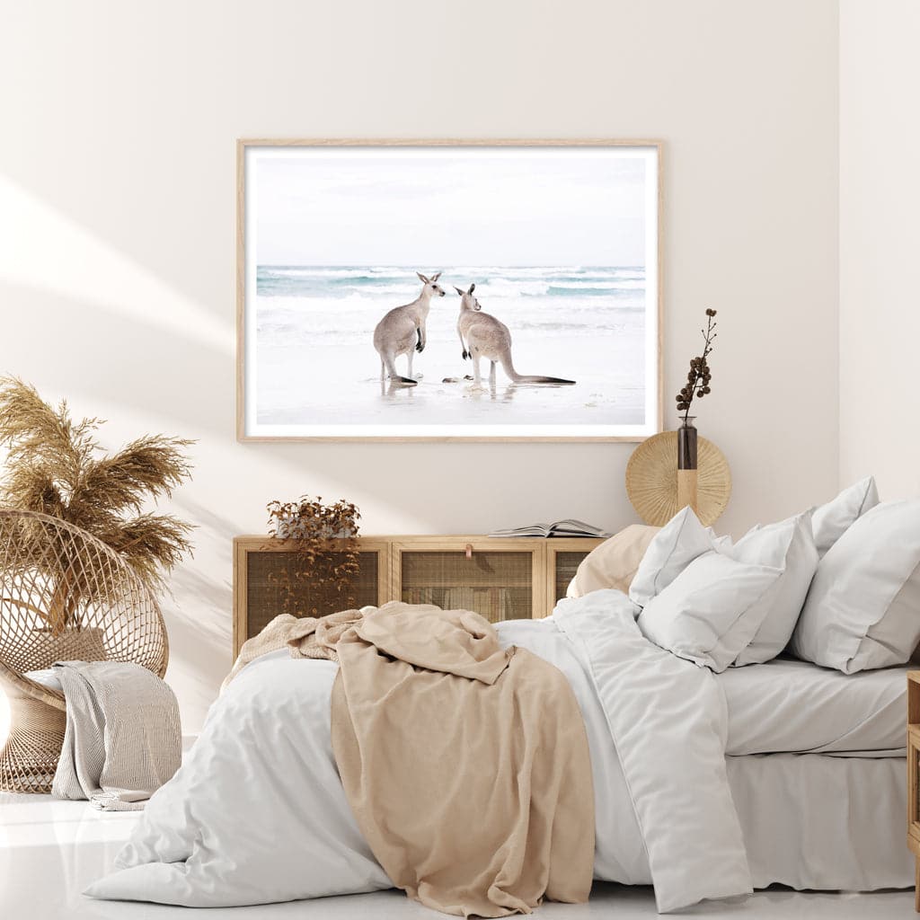 70cmx100cm Kangaroo Wood Frame Canvas Wall Art-Home &amp; Garden &gt; Wall Art-PEROZ Accessories