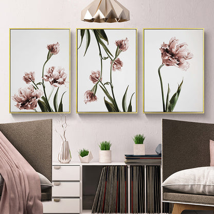 40cmx60cm Tulip Flower 3 Sets Gold Frame Canvas Wall Art-Home &amp; Garden &gt; Wall Art-PEROZ Accessories