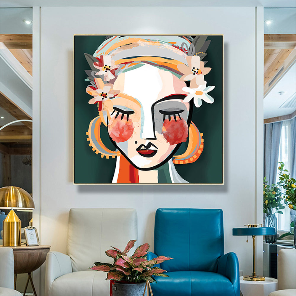 60cmx60cm Sophie II Gold Frame Canvas Wall Art-Home &amp; Garden &gt; Wall Art-PEROZ Accessories