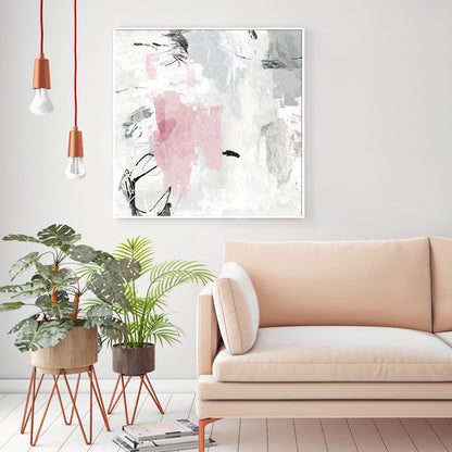 50cmx50cm Abstract Pink Grey 2 Sets White Frame Canvas Wall Art-Home &amp; Garden &gt; Wall Art-PEROZ Accessories