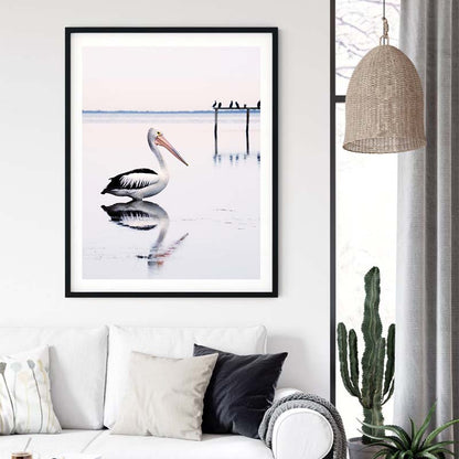 80cmx120cm Pelican Black Frame Canvas Wall Art-Home &amp; Garden &gt; Wall Art-PEROZ Accessories