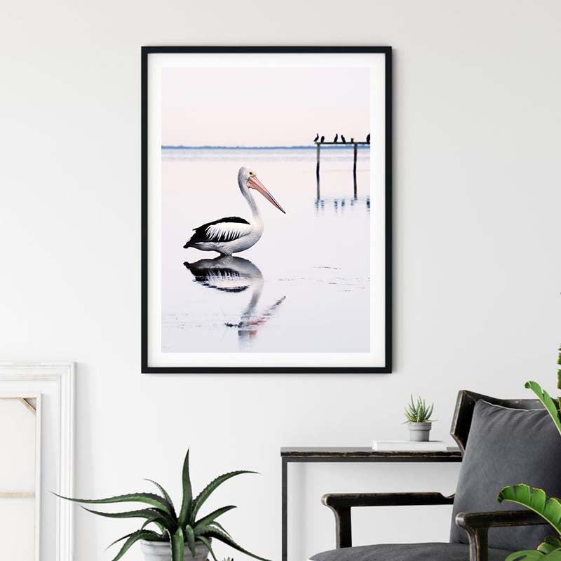 80cmx120cm Pelican Black Frame Canvas Wall Art-Home &amp; Garden &gt; Wall Art-PEROZ Accessories