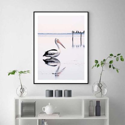 80cmx120cm Pelican Black Frame Canvas Wall Art-Home &amp; Garden &gt; Wall Art-PEROZ Accessories