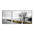 50cmx70cm Calm Lake Bridge Tree Scene 3 Sets Black Frame Canvas Wall Art-Home & Garden > Wall Art-PEROZ Accessories