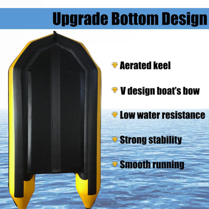 3m Inflatable Dinghy Boat Tender Pontoon Rescue- Yellow-Outdoor &gt; Boating-PEROZ Accessories