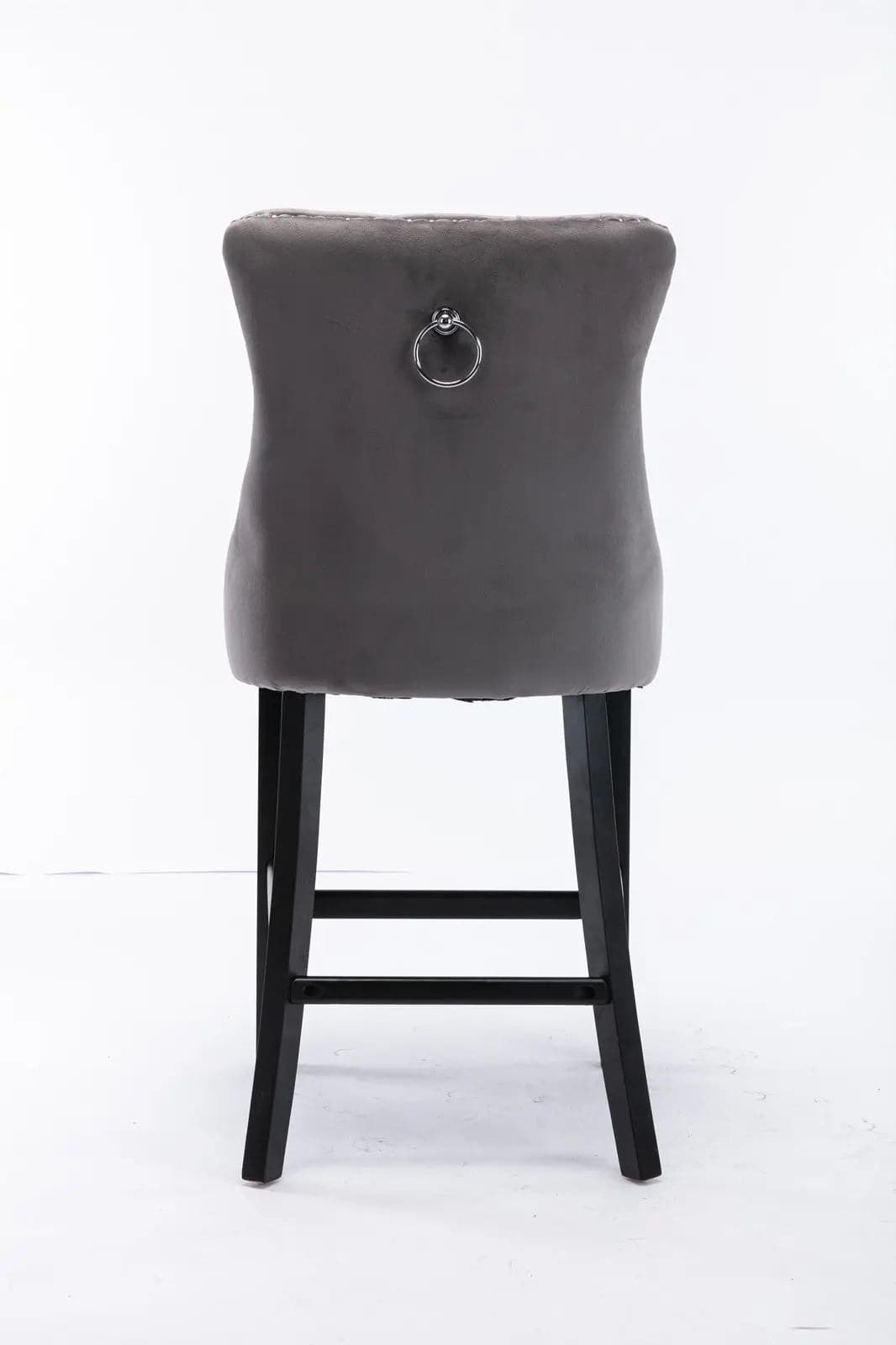 4X Velvet Bar Stools with Studs Trim Wooden Legs Tufted Dining Chairs Kitchen-Furniture &gt; Bar Stools &amp; Chairs-PEROZ Accessories