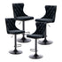 4x Height Adjustable Swivel Bar Stool Velvet Nailhead Barstool with Footrest-Furniture > Bar Stools & Chairs-PEROZ Accessories