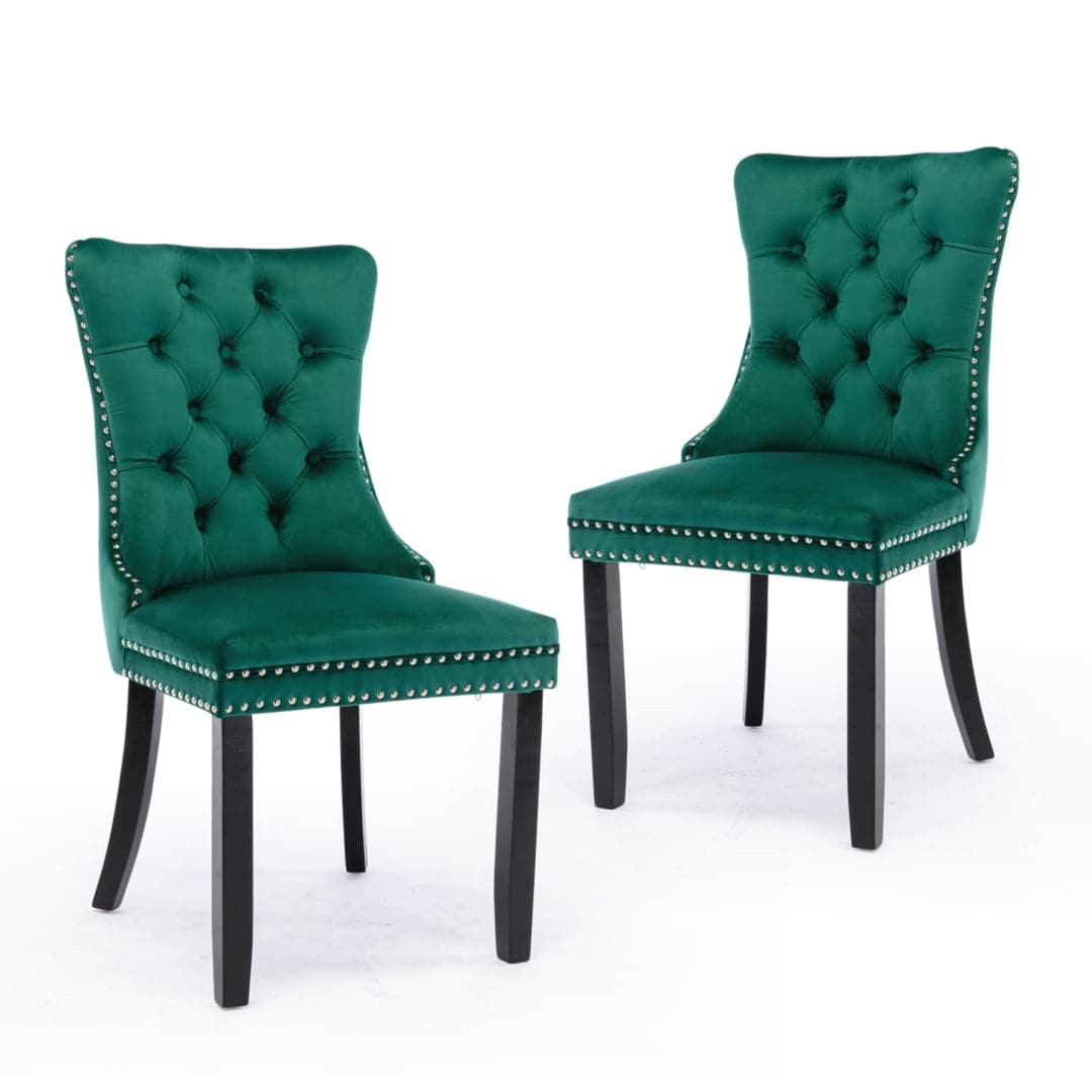 8x Velvet Dining Chairs- Green-Furniture &gt; Bar Stools &amp; Chairs-PEROZ Accessories